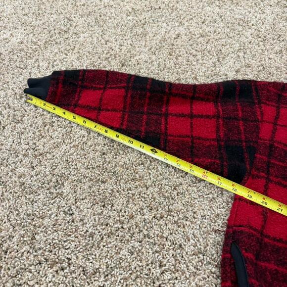 90s Art Unlimited Red and Black Plaid Soft Fleece Sweatshirt Deer USA Made Sz.L - Picture 8 of 8